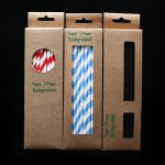 GL023 dia. 6-8x200mm paper straws, 150pcs per kraft paper box