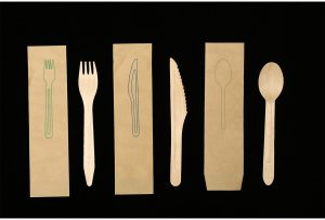 GL019 160mm reinforced wooden cutlery packed by individual