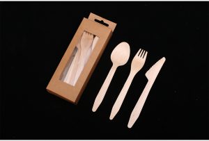 GL018 165mm reinforced knife, fork and spoon, 6pcs per each, 18pcs per window kraft paper box