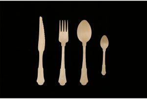 GL002 200mm vintage design cutlery set, 120mm wooden spoon