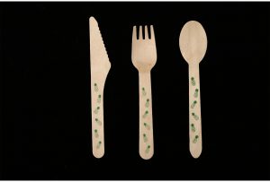 GL001C 160mm FSC wooden cutlery party set