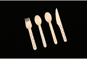 GL001B 160mm FSC wooden cutlery party set (2)